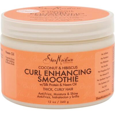 Creme de definição de cachos Shea Moisture Shea Moisture com coco e hibisco - Creme para pentear para cabelo cacheado Creme de definição de cachos Shea Moisture Shea Moisture com coco e hibisco - Creme para pentear para cabelo cacheado