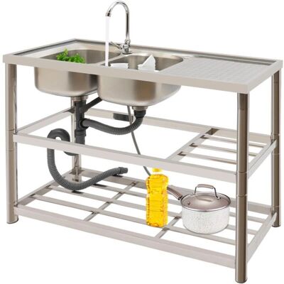 Gojoy - Double Basin Stainless - Independiente - Mesa de preparación - Fregadero Gojoy - Double Basin Stainless - Independiente - Mesa de preparación - Fregadero