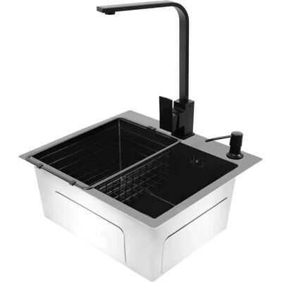 GOJOY - 40x45cm - Negro - 304 Stainless - Fregadero de cocina GOJOY - 40x45cm - Negro - 304 Stainless - Fregadero de cocina