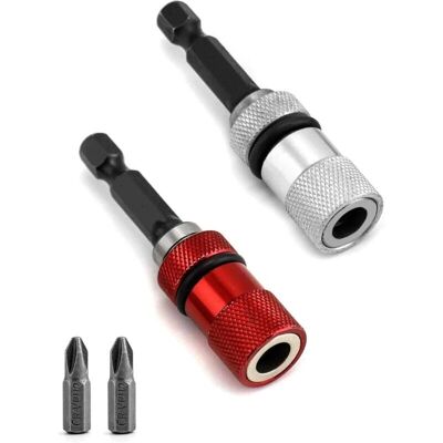 GOTRAYS - 2-Piece Magnetic Bit Holder - 1/4" Hex - Depth Stop - Bit Holder GOTRAYS - 2-Piece Magnetic Bit Holder - 1/4" Hex - Depth Stop - Bit Holder