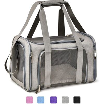Transporteur pour animaux Wacefun - Petit Moyen - Argent - Approuvé pour le voyage - Publicité Transporteur pour animaux Wacefun - Petit Moyen - Argent - Approuvé pour le voyage - Publicité