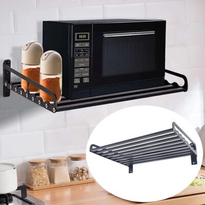Senderpick - Soporte de pared para microondas - negro - 50x39,5 cm - Estante Senderpick - Soporte de pared para microondas - negro - 50x39,5 cm - Estante