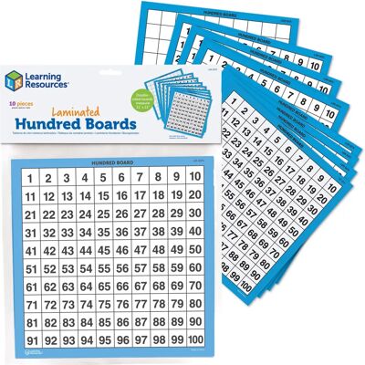 Learning Resources LER0375 Tableros de Cien Laminados - Juguete Educativo Learning Resources LER0375 Tableros de Cien Laminados - Juguete Educativo