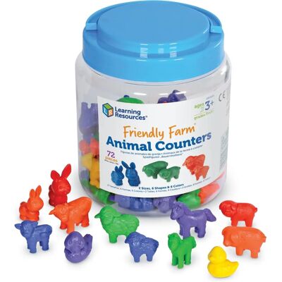Learning Resources Boerderij Dieren Tellers - 72 stuks Learning Resources Boerderij Dieren Tellers - 72 stuks