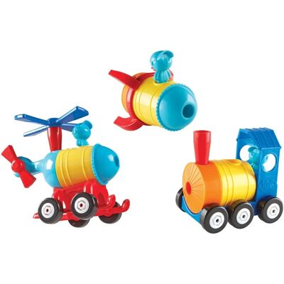 Learning Resources 1-2-3 Construisez! Fusée-Trains-Hélicoptère - Ensemble de Jouets Learning Resources 1-2-3 Construisez! Fusée-Trains-Hélicoptère - Ensemble de Jouets