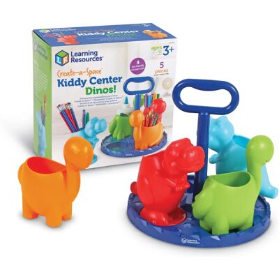 Learning Resources Create-a-Space Kiddy Center Dinos, Almacenamiento de útiles de arte, Juego de 5 - Soporte para lápices/lápices Learning Resources Create-a-Space Kiddy Center Dinos, Almacenamiento de útiles de arte, Juego de 5 - Soporte para lápices/lápices