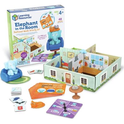 Learning Resources Elefante nella Stanza Set di Attività di Parole Posizionali - Gioco Educativo per Bambini 4+ Learning Resources Elefante nella Stanza Set di Attività di Parole Posizionali - Gioco Educativo per Bambini 4+
