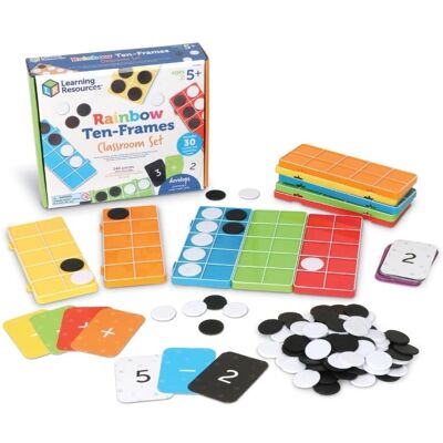 Learning Resources Rainbow Ten-Frames Classroom Set 140 Pieces - Math Tools for Learning Resources Rainbow Ten-Frames Classroom Set 140 Pieces - Math Tools for