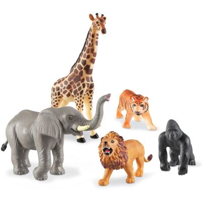 Learning Resources Leeuw Tijger Gorilla Olifant Giraf Jungle Dieren - Set Figuren Learning Resources Leeuw Tijger Gorilla Olifant Giraf Jungle Dieren - Set Figuren