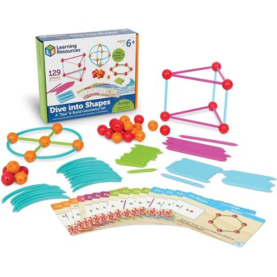 Learning Resources - Geometrieset met vormen en connectoren - 6-10 jaar Learning Resources - Geometrieset met vormen en connectoren - 6-10 jaar
