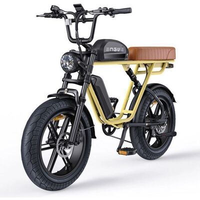 ENGWE M1 - Electric bike 20" - Range 170km - Battery 48V28.6Ah - Full suspension - Shimano 7 speeds - Fat bike mountain bike - Yellow ENGWE M1 - Electric bike 20" - Range 170km - Battery 48V28.6Ah - Full suspension - Shimano 7 speeds - Fat bike mountain bike - Yellow