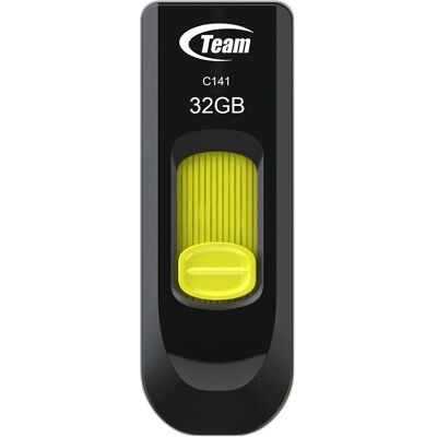Team Group C141 32GB USB Flash Drive - USB Type-A, Black, Yellow Team Group C141 32GB USB Flash Drive - USB Type-A, Black, Yellow