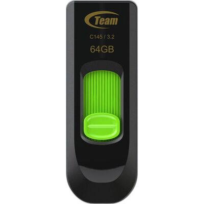 Pen drive USB Team Group C145 - 64GB - Preto e Verde - USB 3.0 Pen drive USB Team Group C145 - 64GB - Preto e Verde - USB 3.0