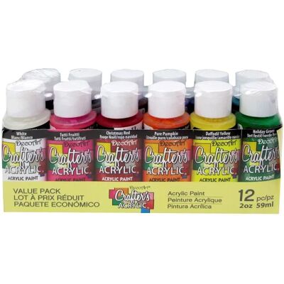 DecoArt Crafter's Acrylic 12-ct Value Pack - Acrylic Paint DecoArt Crafter's Acrylic 12-ct Value Pack - Acrylic Paint