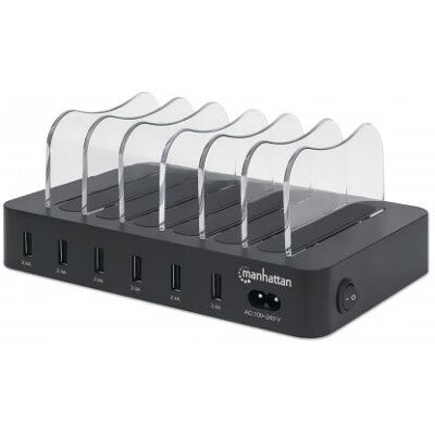 Station de charge Manhattan - Modèle 102254 avec 6 ports USB-A - Publicité Station de charge Manhattan - Modèle 102254 avec 6 ports USB-A - Publicité
