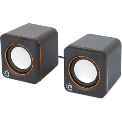 Manhattan 2600 Series Computer Speakers - Orange, Black Manhattan 2600 Series Computer Speakers - Orange, Black