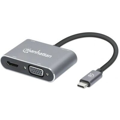 Manhattan 130691 Laptop Dock - Dual 4K/1080p - USB-C, HDMI, VGA Manhattan 130691 Laptop Dock - Dual 4K/1080p - USB-C, HDMI, VGA