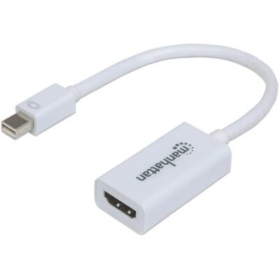 Manhattan Mini DisplayPort to HDMI Adapter - White - Video Cable Adapter Manhattan Mini DisplayPort to HDMI Adapter - White - Video Cable Adapter
