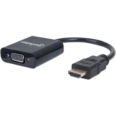 Manhattan HDMI-zu-VGA Konverter - Schwarz Manhattan HDMI-zu-VGA Konverter - Schwarz