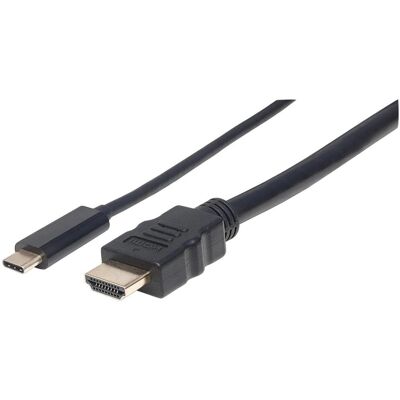 Kabel USB-C do HDMI Manhattan - 4K@30Hz, 1m, Czarny - Adapter Wideo Kabel USB-C do HDMI Manhattan - 4K@30Hz, 1m, Czarny - Adapter Wideo