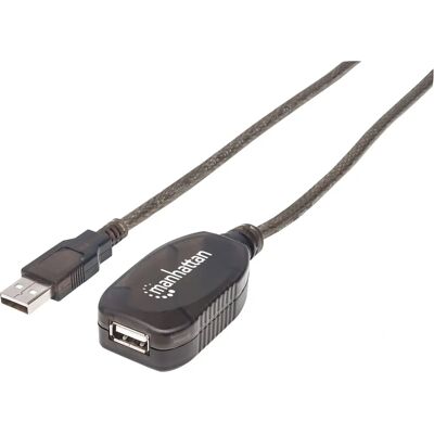 Manhattan 152365 Cavo di Estensione USB - Attivo, 15m, Nero Manhattan 152365 Cavo di Estensione USB - Attivo, 15m, Nero