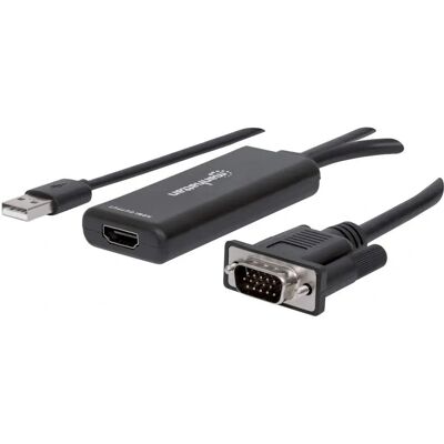 Adaptador de cable de vídeo Manhattan - 152426 - Negro Adaptador de cable de vídeo Manhattan - 152426 - Negro
