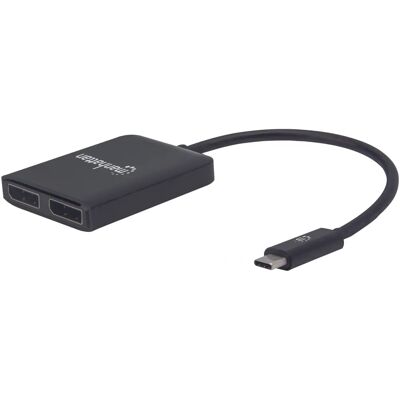 Manhattan USB-C zu Dual DisplayPort Adapter - 4K Unterstützung Manhattan USB-C zu Dual DisplayPort Adapter - 4K Unterstützung