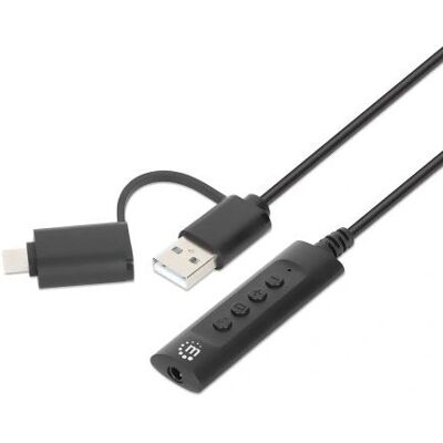Manhattan 153560 Audio-Splitter - 2-in-1-Adapter mit USB-C & USB-A Manhattan 153560 Audio-Splitter - 2-in-1-Adapter mit USB-C & USB-A