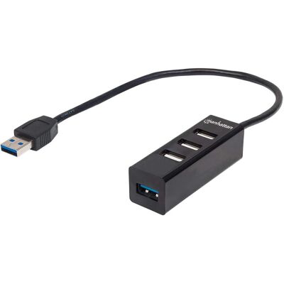 Manhattan 163828 Hub USB - 4 Porte, USB 3.2 Gen 1 & 2.0, Nero Manhattan 163828 Hub USB - 4 Porte, USB 3.2 Gen 1 & 2.0, Nero