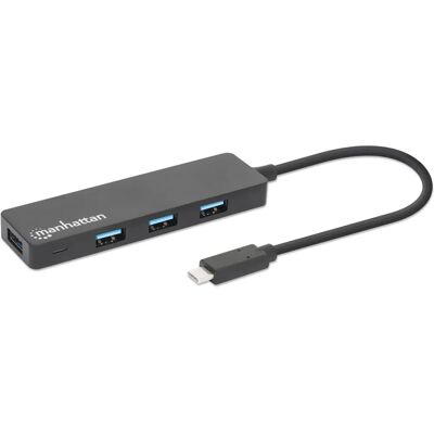 Manhattan 164924 Hub USB-C - 4 Ports, 5 Gbps, Noir Manhattan 164924 Hub USB-C - 4 Ports, 5 Gbps, Noir