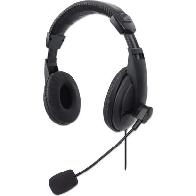 Manhattan 179843 Casque filaire - Bureaux/Call center USB-A - Publicité Manhattan 179843 Casque filaire - Bureaux/Call center USB-A - Publicité