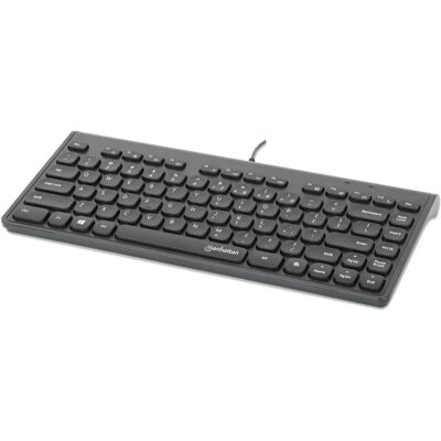 Manhattan 180702 Clavier - Compact, Noir, Multimédia - Office QWERTY Manhattan 180702 Clavier - Compact, Noir, Multimédia - Office QWERTY
