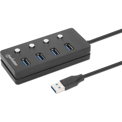Manhattan 180887 USB-Hub - 4 Ports, 5 Gbit/s Manhattan 180887 USB-Hub - 4 Ports, 5 Gbit/s