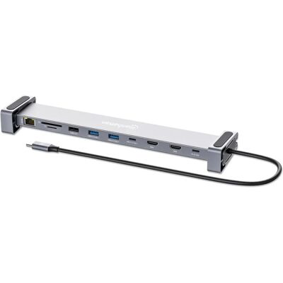 Manhattan Docking Station - USB-C Multiport-Hub 10-in-1 - Grau Manhattan Docking Station - USB-C Multiport-Hub 10-in-1 - Grau