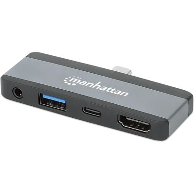 Manhattan 190404 Laptop-Dock - USB-C, 4K, 100 W, Grau Manhattan 190404 Laptop-Dock - USB-C, 4K, 100 W, Grau