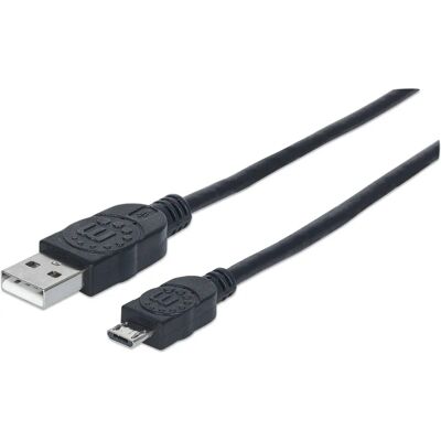 Câble USB Manhattan - Micro-USB B, 0,5m, Noir - USB 2.0 - Publicité Câble USB Manhattan - Micro-USB B, 0,5m, Noir - USB 2.0 - Publicité