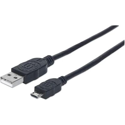 Câble USB Manhattan Micro-USB - 3m - Noir - USB 2.0 - Publicité Câble USB Manhattan Micro-USB - 3m - Noir - USB 2.0 - Publicité