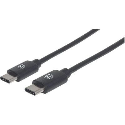 Manhattan USB-C auf USB-C Kabel - 1m, Schwarz - USB Kabel Manhattan USB-C auf USB-C Kabel - 1m, Schwarz - USB Kabel