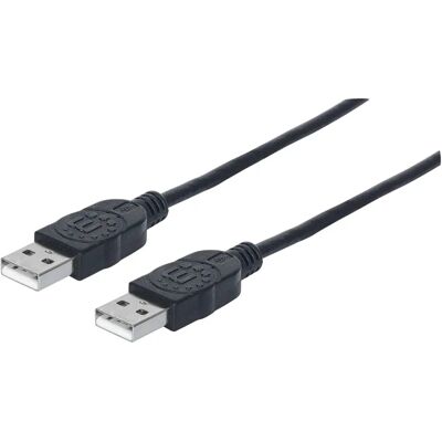 Manhattan 353892 Câble USB - USB A, 1m, Noir, USB 2.0 Haute Vitesse - Publicité Manhattan 353892 Câble USB - USB A, 1m, Noir, USB 2.0 Haute Vitesse - Publicité