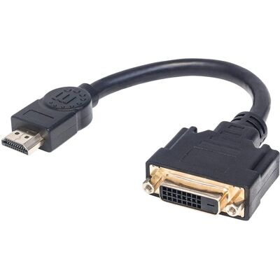 Adattatore HDMI-DVI Manhattan - 20cm, Nero Adattatore HDMI-DVI Manhattan - 20cm, Nero