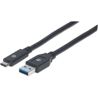Câble Manhattan USB-C vers USB-A - 3m - Noir - Câble USB - Publicité Câble Manhattan USB-C vers USB-A - 3m - Noir - Câble USB - Publicité