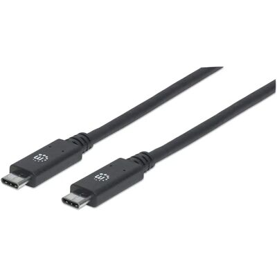 Kabel USB-C Manhattan - 1M, Czarny, Szybki Transfer Danych Kabel USB-C Manhattan - 1M, Czarny, Szybki Transfer Danych