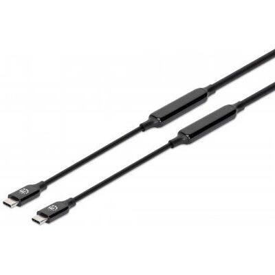 Manhattan USB-C Kabel - 3m, Aktiv, Schwarz, 10Gbps - USB Kabel Manhattan USB-C Kabel - 3m, Aktiv, Schwarz, 10Gbps - USB Kabel