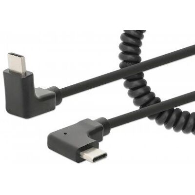 Manhattan Cable enrollado resistente a enredos - 1m - Negro - USB Cable Manhattan Cable enrollado resistente a enredos - 1m - Negro - USB Cable