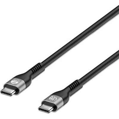 Manhattan USB-C till USB-C Kabel (240W) - 2m, Svart Manhattan USB-C till USB-C Kabel (240W) - 2m, Svart