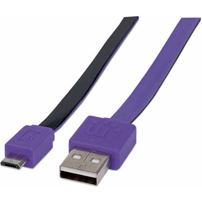 Kabel USB Manhattan Micro-USB B - 1 m - Fioletowy/Czarny Kabel USB Manhattan Micro-USB B - 1 m - Fioletowy/Czarny