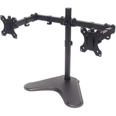 Support Moniteur Manhattan - Bras Double Réglable - Noir Support Moniteur Manhattan - Bras Double Réglable - Noir