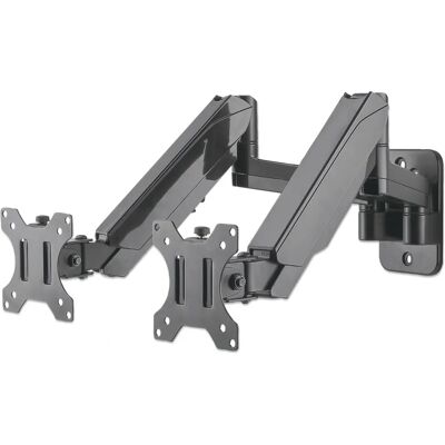 Manhattan Dual Monitor Wandhalterung - Verstellbar, VESA 100x100 - Schwarz Manhattan Dual Monitor Wandhalterung - Verstellbar, VESA 100x100 - Schwarz