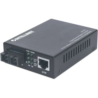 Intellinet 507349 Convertidor de medios Ethernet Gigabit - Negro Intellinet 507349 Convertidor de medios Ethernet Gigabit - Negro