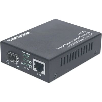 Intellinet 510493 Gigabit Ethernet zu SFP Medienkonverter - Schwarz Intellinet 510493 Gigabit Ethernet zu SFP Medienkonverter - Schwarz